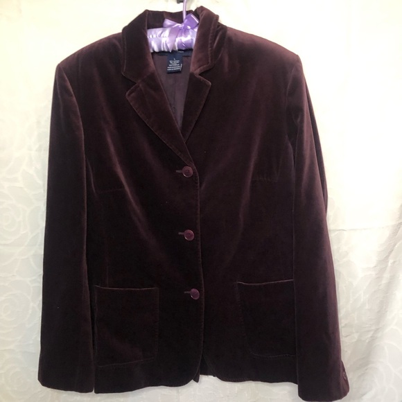 The Limited Jackets & Blazers - The Limited Deep Purple Velvet Blazer. Size Large.